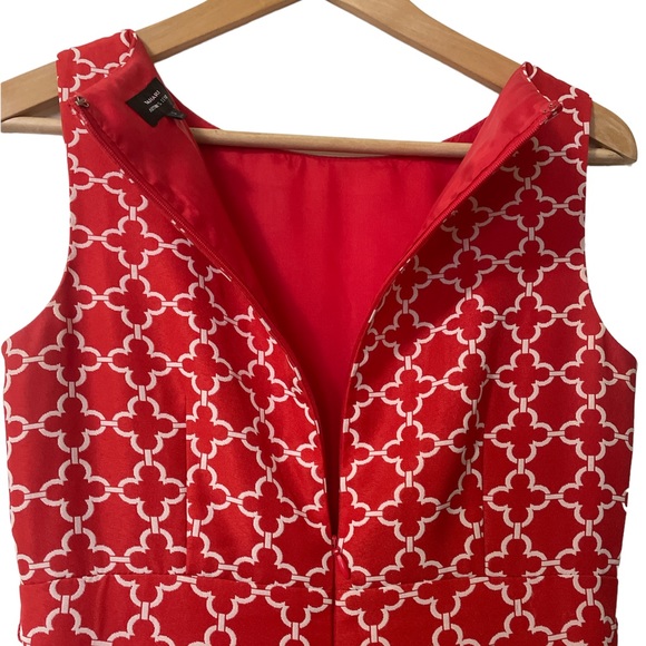 🥂Classy red coktail dress with Damas print size 2 - Picture 4 of 6